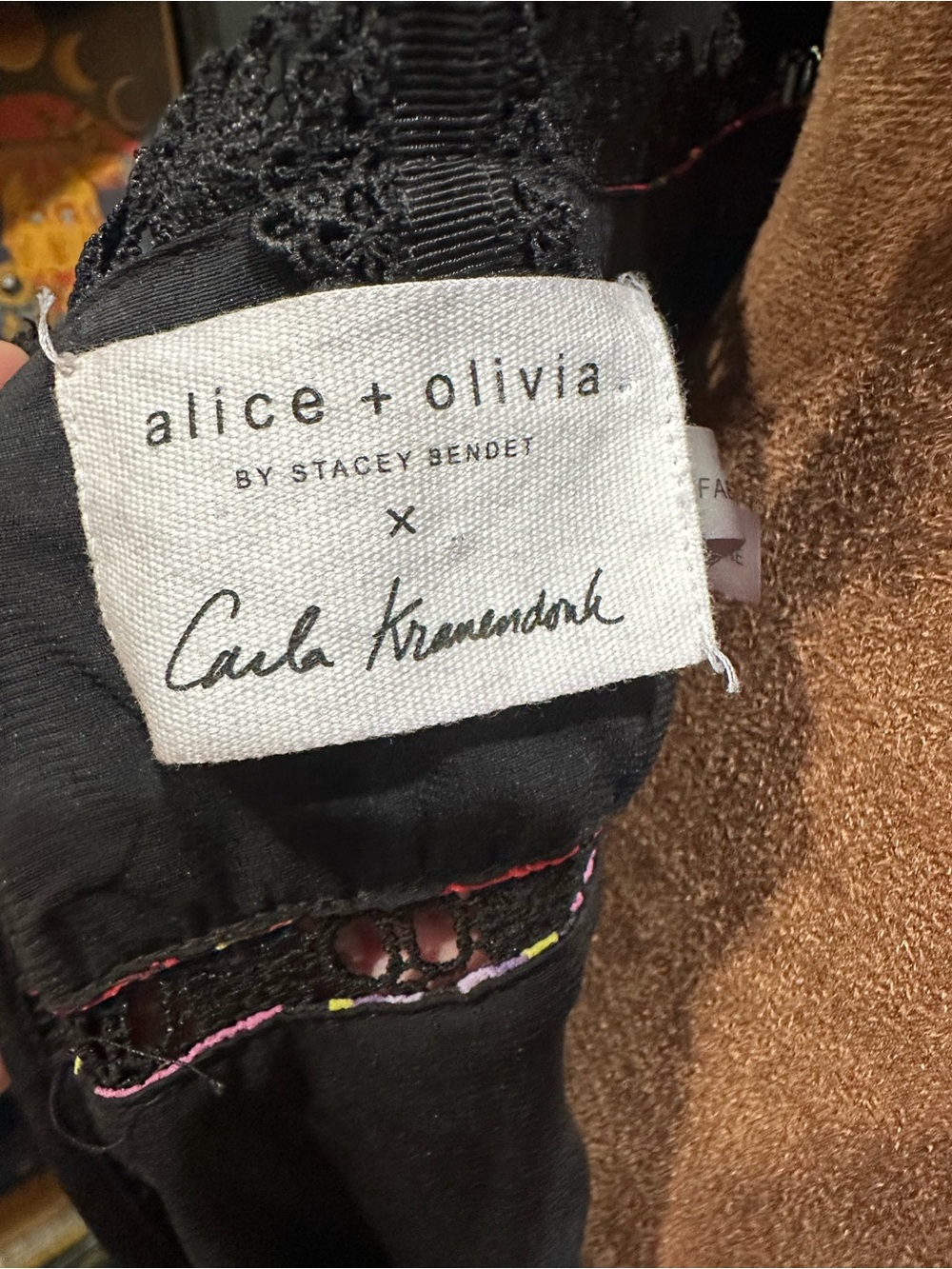 Alice + Olivia “Karolina” Crochet‑Trimmed Paneled Printed Crepe Maxi Dress - Picture 15 of 16